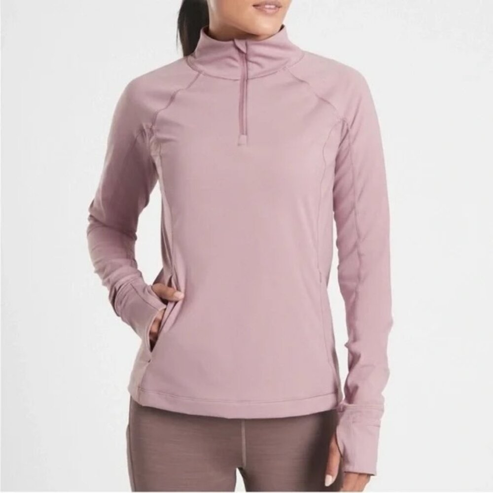 Athleta Rainier Half zip, Flora Mauve color